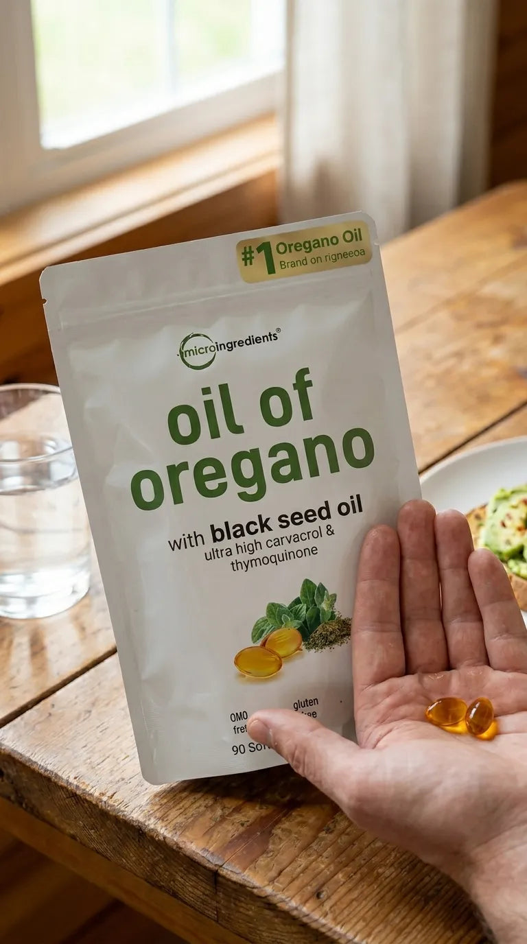 Cápsulas blandas de aceite de orégano
